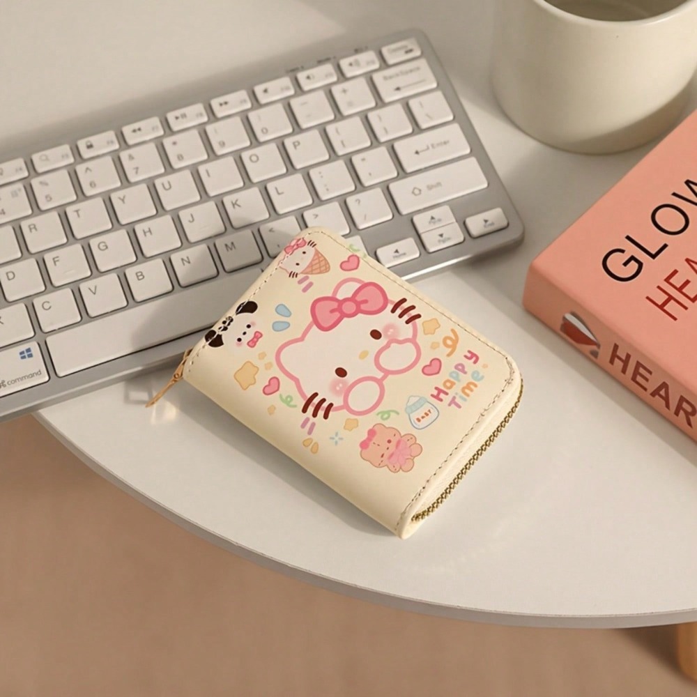Index Card Holder - Милый кошелек-картхолдер Hello Kitty с застежкой-молнией