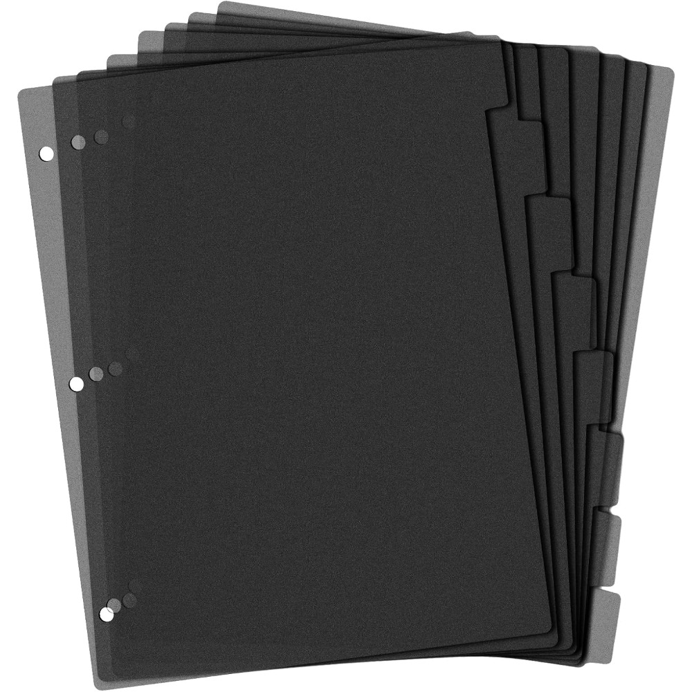 Tab Divider A4 - 8 черных пластиковых разделителей для папок