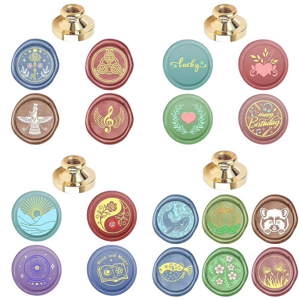Wax Seal Stamp Set - Сердце Рыба Цветы Узор Восковая Печать