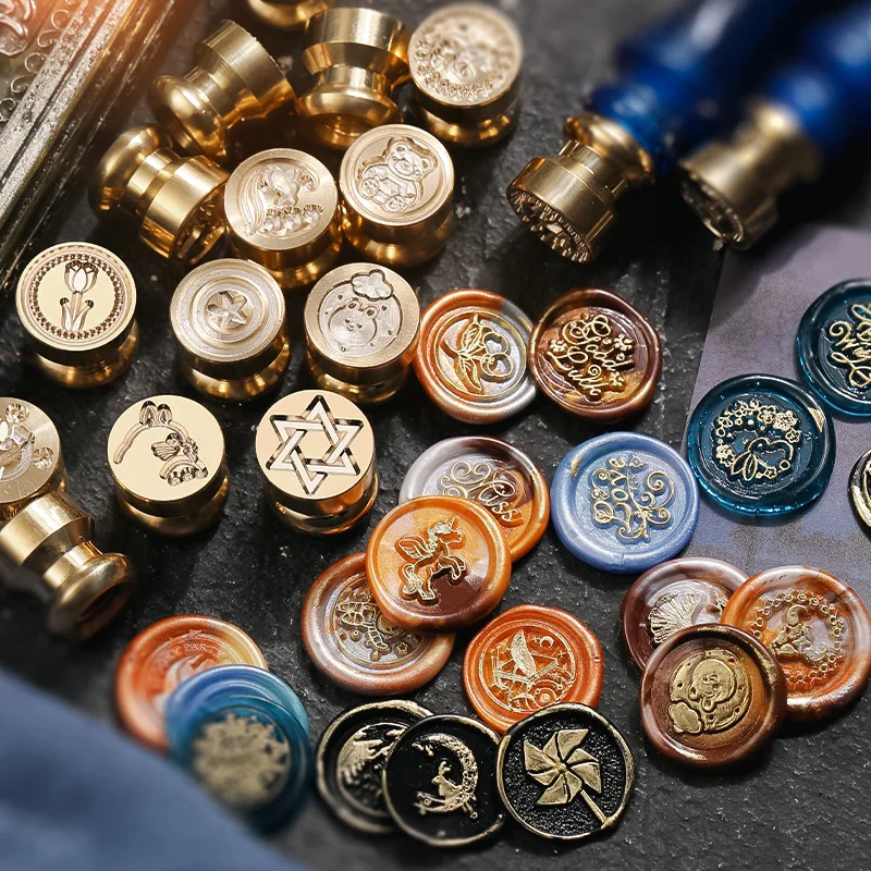 Wax Seal Stamp Set - Восковые печати с рождественским узором «Луна