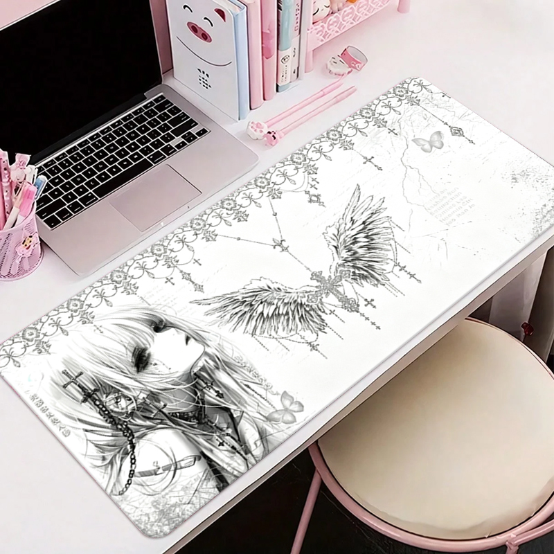 Leather Desk Pad - Кожаный коврик для мыши, черно-белый, в