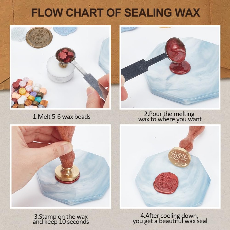 1 шт., восковая печать с изобр – обзор и цена Wax Seal Stamp Set